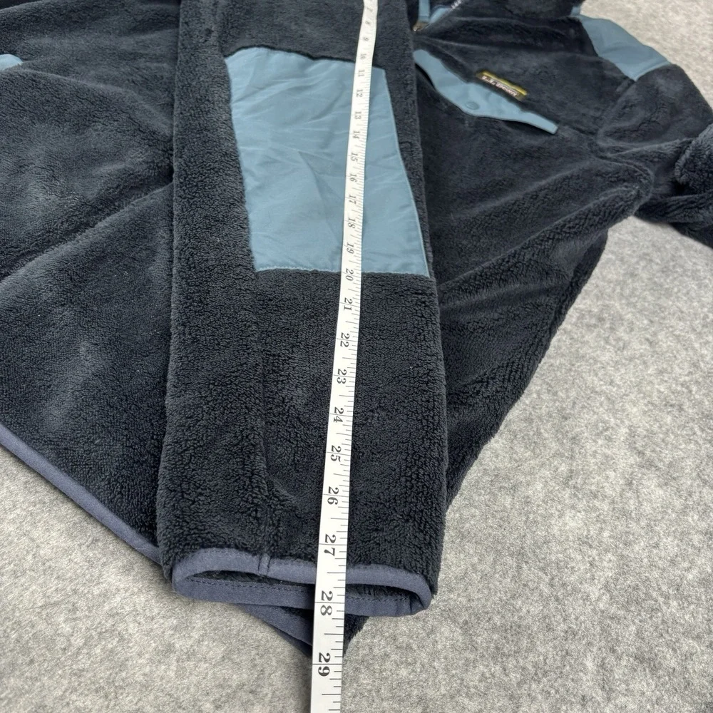 LL Bean Men's Hi-Pile Fleece Jacket Full-Zip Pockets M Tall Navy Blue